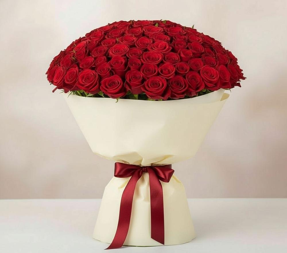 Букет 101 Красная роза Милано в Абрау-Дюрсо