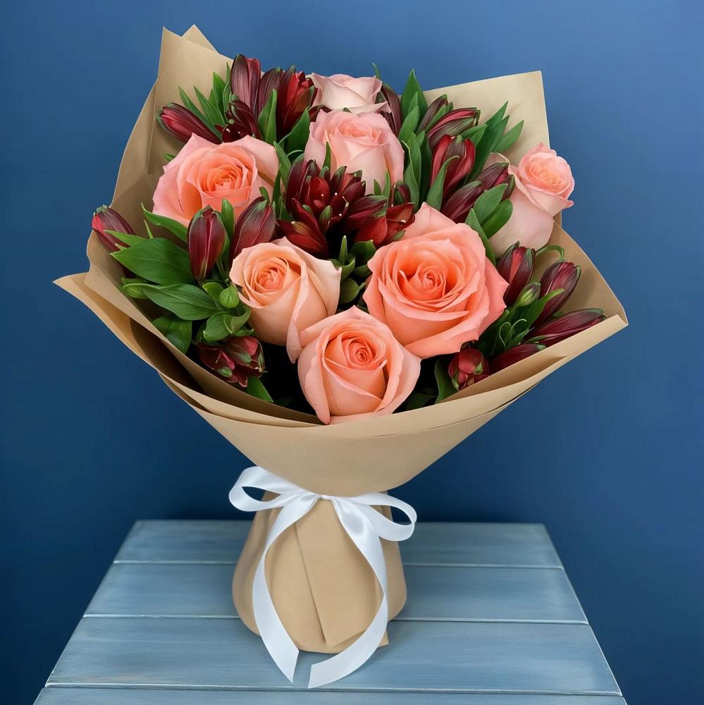 Букет цветов из: Розы и Альстромерии в Абрау-Дюрсо