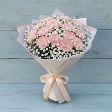 Букет цветов из:  Гвоздики #REPLACE_PRED# Абрау-Дюрсо