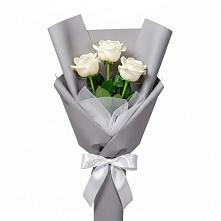 Букет 3 белые розы #REPLACE_PRED# Абрау-Дюрсо