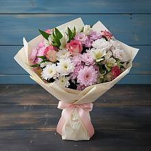 Букет цветов из:  Хризантемы, Альстромерии и Розы в Абрау-Дюрсо