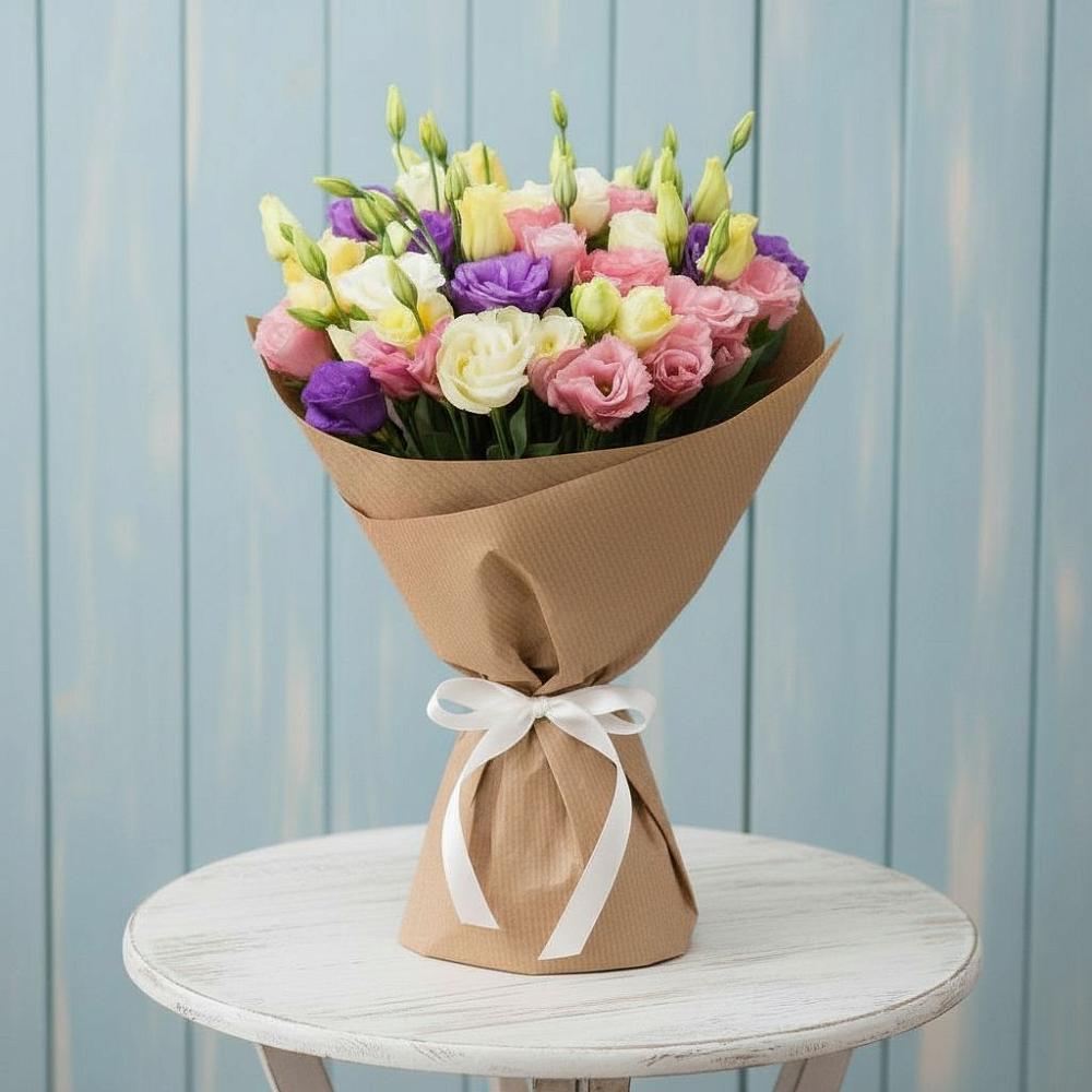 Букет цветов из: Лизиантусы в Абрау-Дюрсо