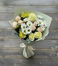 Букет цветов из:  Альстромерии, Розы и Хризантемы в Абрау-Дюрсо