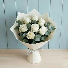 Букет Белые розы в Эвкалипте в Абрау-Дюрсо